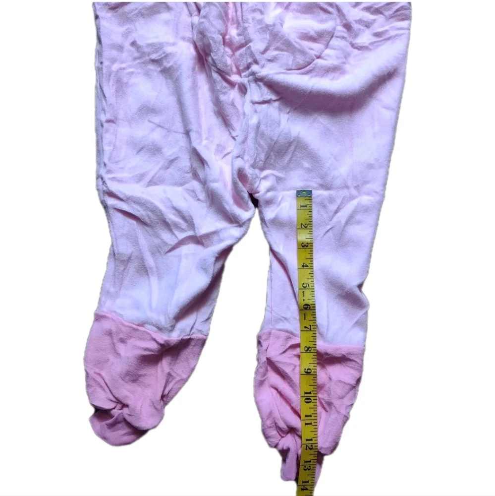 Pink Pig Costume Pajamas Kids Soft Fleece Animal Hooded Suit
